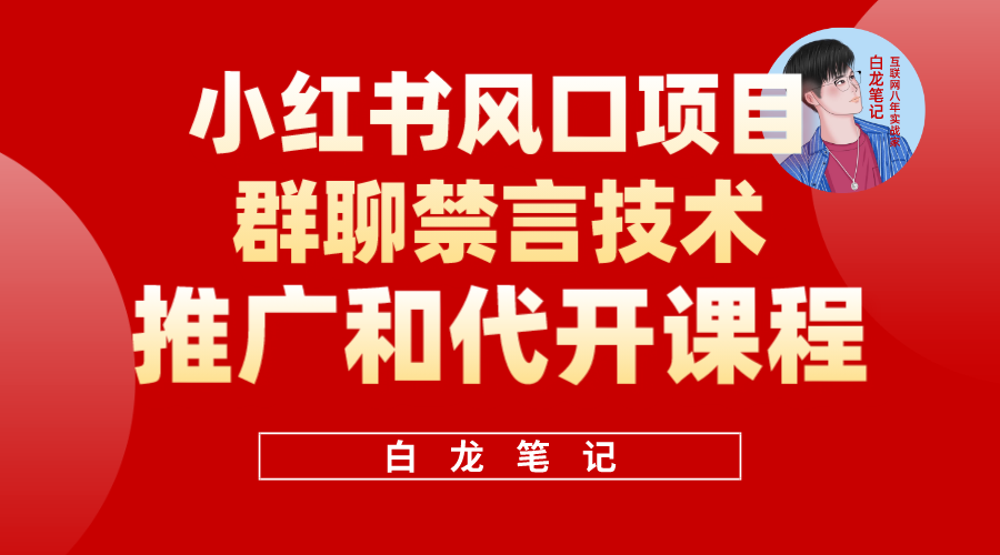 小红书风口项目日入300+，小红书群聊禁言技术代开项目，适合新手操作插图