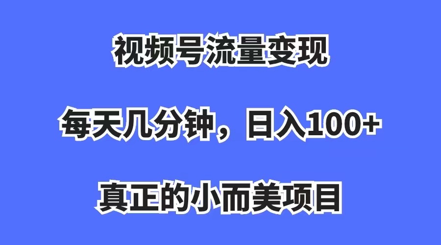 视频号流量变现，每天几分钟，收入100+，真正的小而美项目插图