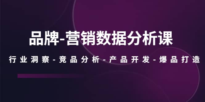 品牌-营销数据分析课，行业洞察-竞品分析-产品开发-爆品打造插图