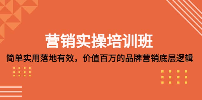 营销实操培训班：简单实用-落地有效，价值百万的品牌营销底层逻辑插图