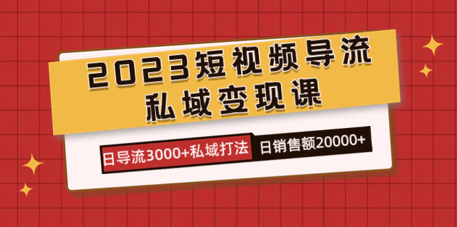 2023短视频导流·私域变现课，日导流3000+私域打法  日销售额2w+插图