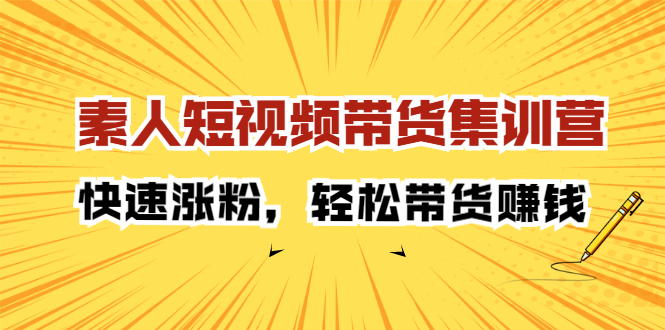 素人短视频带货集训营：快速涨粉，轻松带货赚钱插图