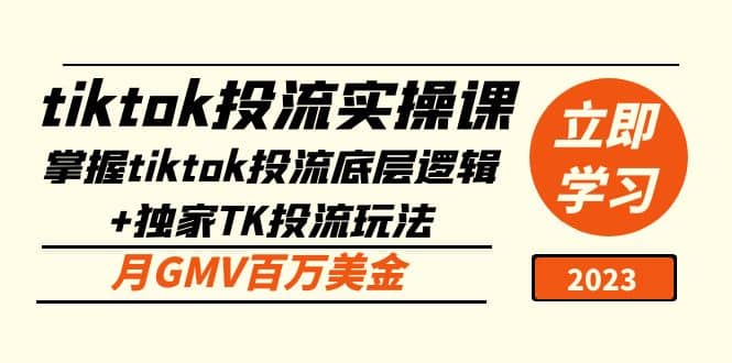 tiktok投流实操课：掌握tiktok投流底层逻辑+独家TK投流玩法插图