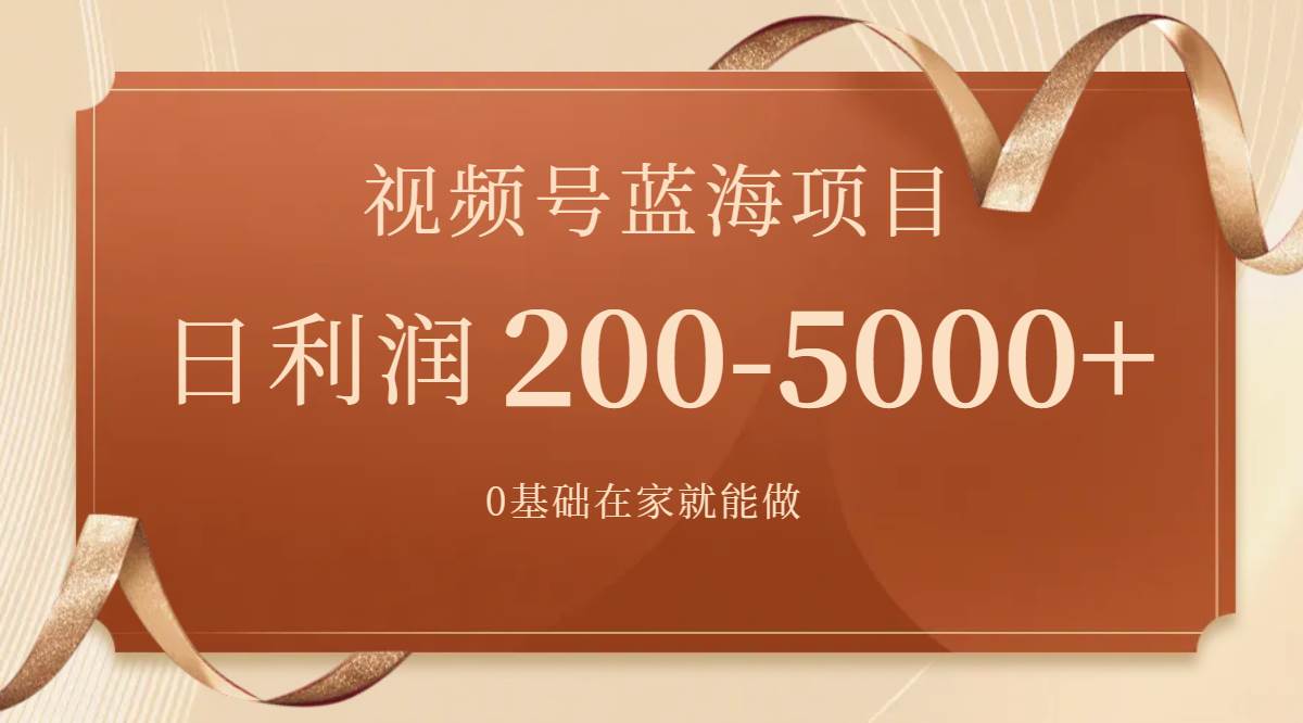 视频号蓝海项目，0基础在家也能做，一天200-5000+【附266G资料】插图