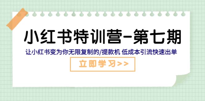 小红书特训营-第七期 让小红书变为你无限复制的/提款机 低成本引流快速出单插图