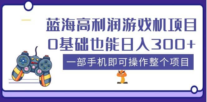 蓝海高利润游戏机项目，0基础也能日入300+。一部手机即可操作整个项目插图