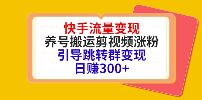 快手流量变现，养号搬运剪视频涨粉，引导跳转群变现日赚300+插图