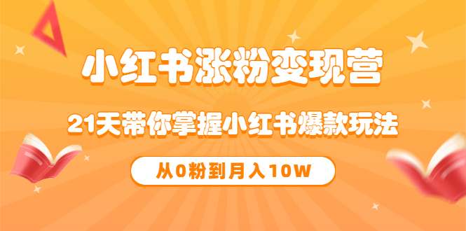 《小红书涨粉变现营》21天带你掌握小红书爆款玩法 从0粉到月入10W插图