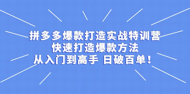 拼多多爆款打造实战特训营：快速打造爆款方法，从入门到高手 日破百单插图