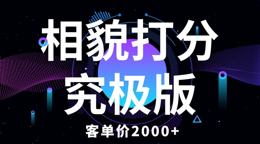 相貌打分究极版，客单价2000+纯新手小白就可操作的项目插图