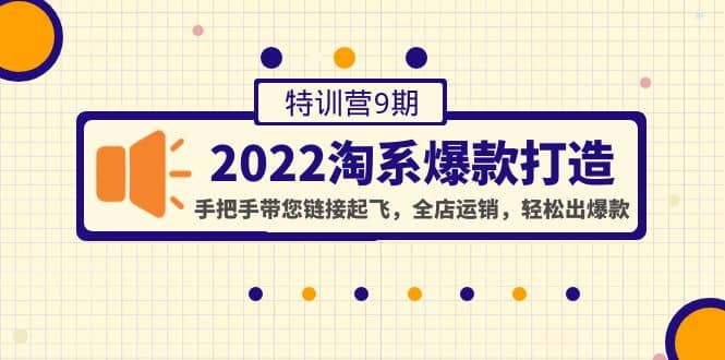 2022淘系爆款打造特训营9期：手把手带您链接起飞，全店运销，轻松出爆款插图