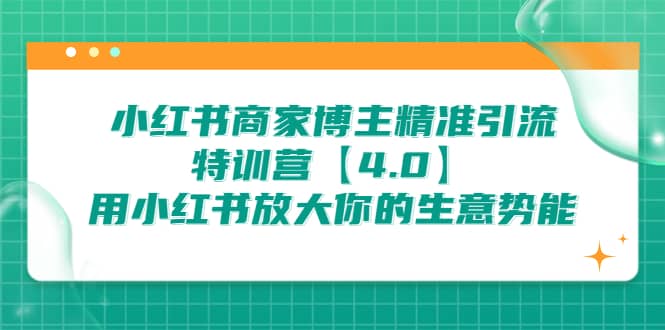 小红书商家 博主精准引流特训营【4.0】用小红书放大你的生意势能插图