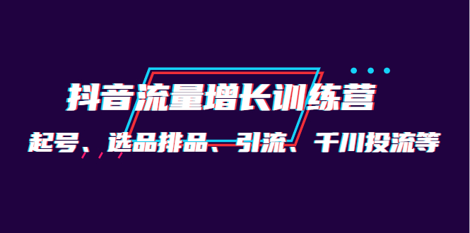 月销1.6亿实操团队·抖音流量增长训练营：起号、选品排品、引流 千川投流等插图