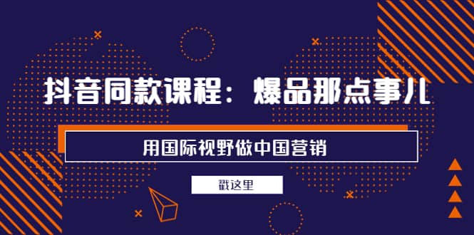 抖音同款课程：爆品那点事儿，用国际视野做中国营销（20节课）插图