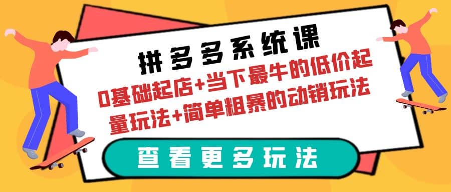 拼多多系统课：0基础起店+当下最牛的低价起量玩法+简单粗暴的动销玩法插图