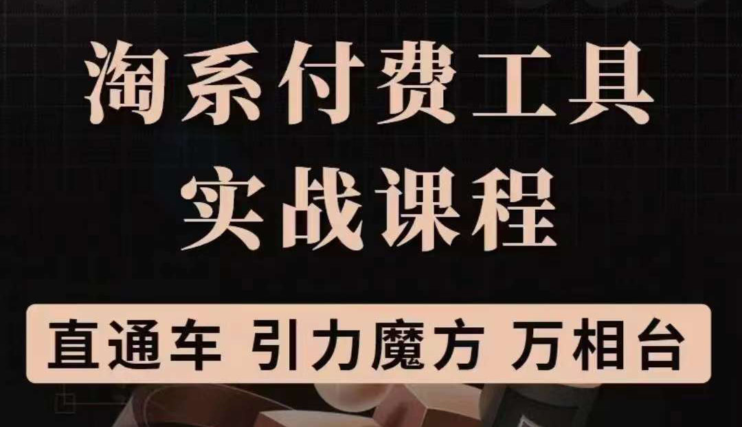 淘系付费工具实战课程【直通车、引力魔方】战略优化，实操演练（价值1299）插图