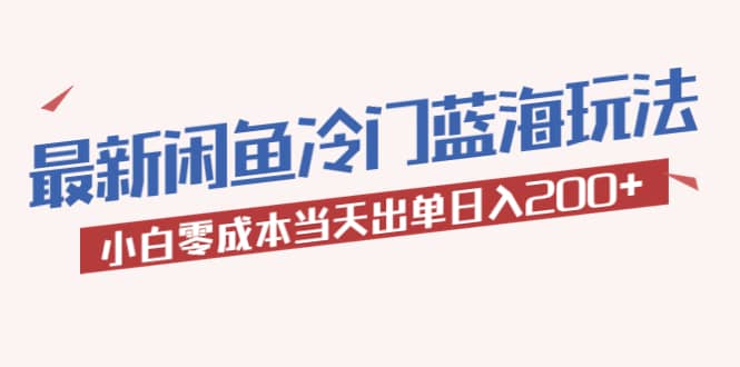 2023最新闲鱼冷门蓝海玩法，小白零成本当天出单日入200+插图