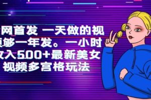 全网首发 一天做的视频够一年发。一小时收入500+最新美女视频多宫格玩法