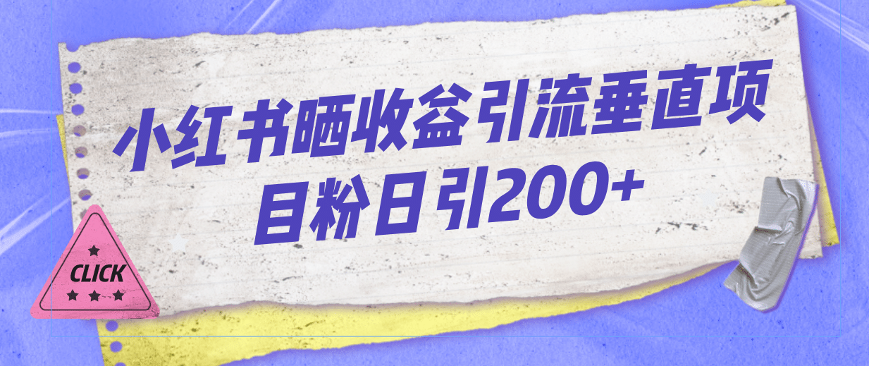 小红书晒收益图引流垂直项目粉日引200+插图