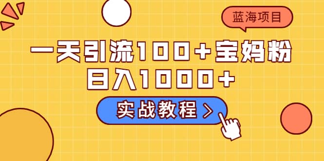 一天引流100+宝妈粉，日入1000+的蓝海项目（实战教程）插图