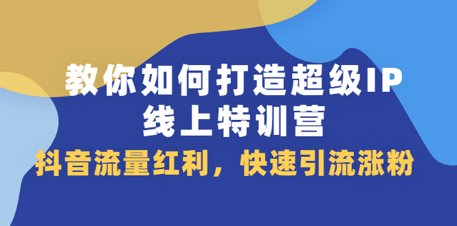 教你如何打造超级IP线上特训营，抖音流量红利新机遇插图