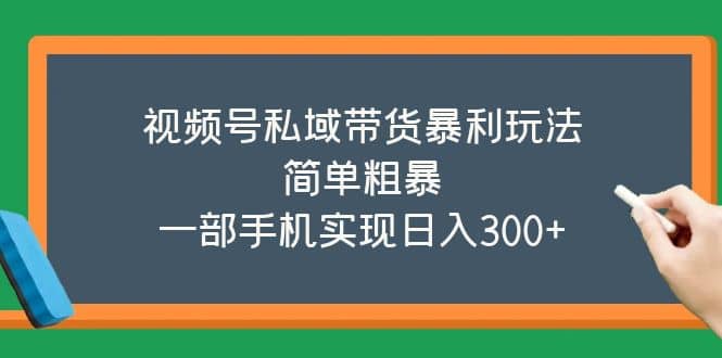 视频号私域带货暴利玩法，简单粗暴插图