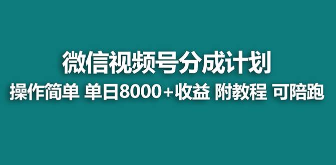 【蓝海项目】视频号分成计划，单天收益8000+，附玩法教程！可陪跑插图