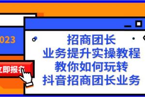 招商团长-业务提升实操教程，教你如何玩转抖音招商团长业务（38节课）