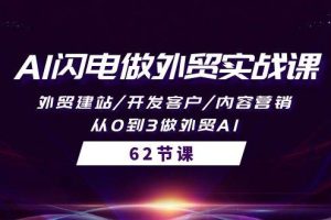 AI闪电做外贸实战课，外贸建站/开发客户/内容营销/从0到3做外贸AI-62节