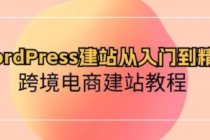 WordPress建站从入门到精通，跨境电商建站教程