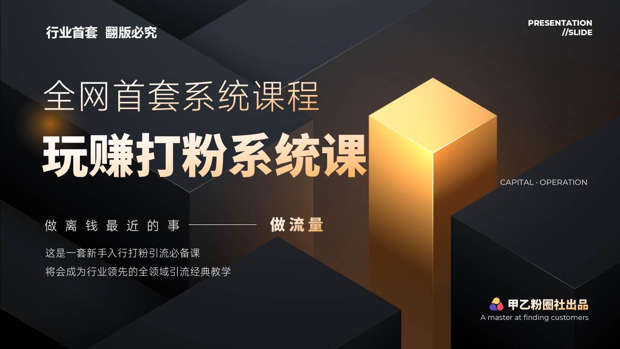 全网首套系统打粉课，日入3000+，手把手各行引流SOP团队实战教程插图