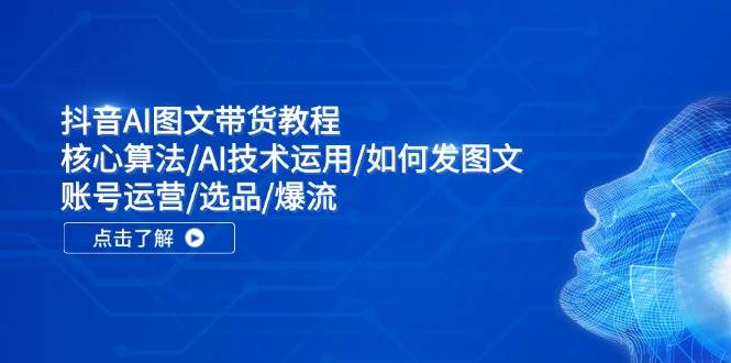 抖音AI图文带货教程：核心算法/AI技术运用/如何发图文/账号运营/选品/爆流插图