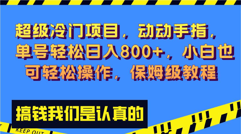 超级冷门项目,动动手指，单号轻松日入800+，小白也可轻松操作，保姆级教程插图