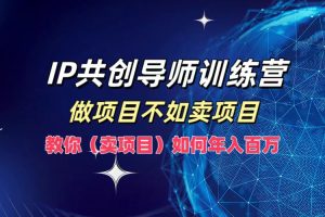 IP共创导师训练营，如何实现年入百万，做项目不如卖项目，教你（卖项目）