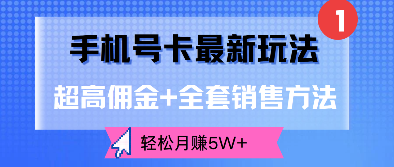 超高佣金+全套销售方法，手机号卡最新玩法，轻松月赚5W+插图