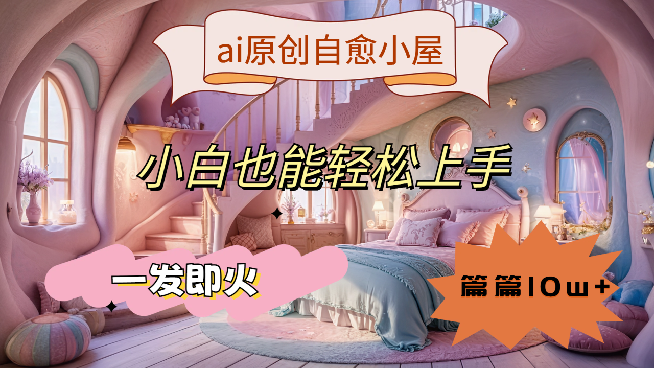 ai原创治愈小屋，小白也能轻松上手，一发即火，篇篇10w+插图