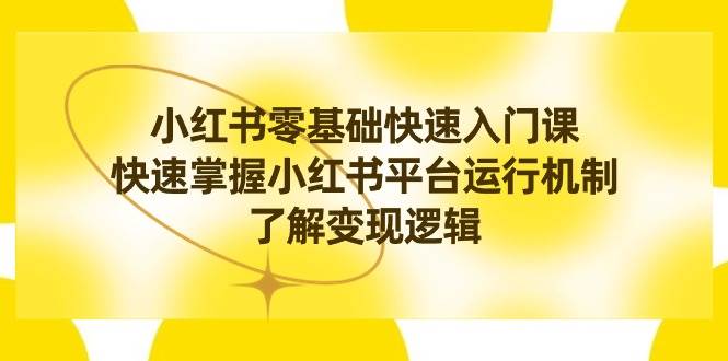 小红书0基础快速入门课，快速掌握小红书平台运行机制，了解变现逻辑插图