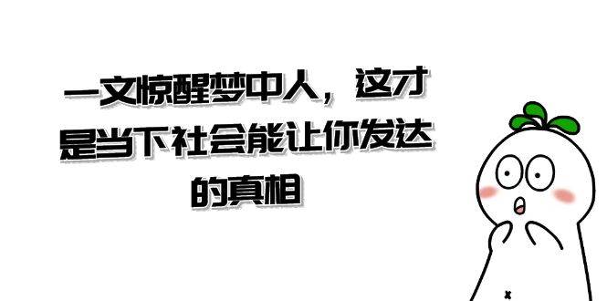 某公众号付费文章《一文 惊醒梦中人，这才是当下社会能让你发达的真相》插图