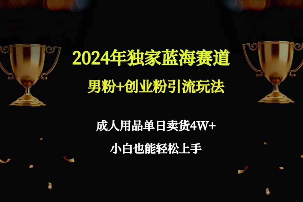 2024年独家蓝海赛道男粉+创业粉引流玩法，成人用品单日卖货4W+保姆教程插图