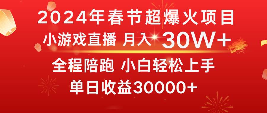 龙年2024过年期间，最爆火的项目 抓住机会 普通小白如何逆袭一个月收益30W+插图