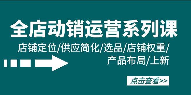 全店·动销运营系列课：店铺定位/供应简化/选品/店铺权重/产品布局/上新插图