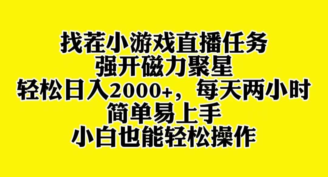 找茬小游戏直播，强开磁力聚星，轻松日入2000+，小白也能轻松上手插图