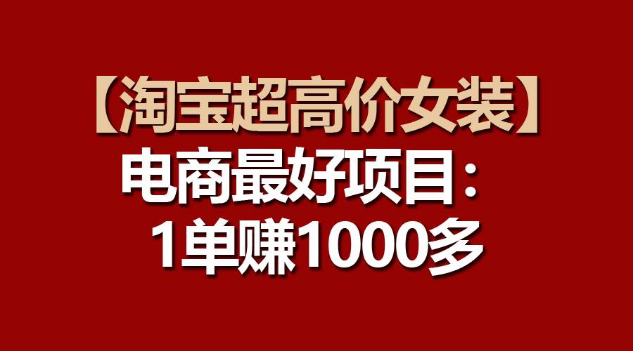 【淘宝超高价女装】电商最好项目：一单赚1000多插图