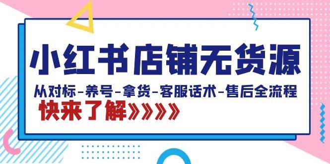 小红书店铺无货源：从对标-养号-拿货-客服话术-售后全流程（20节课）插图