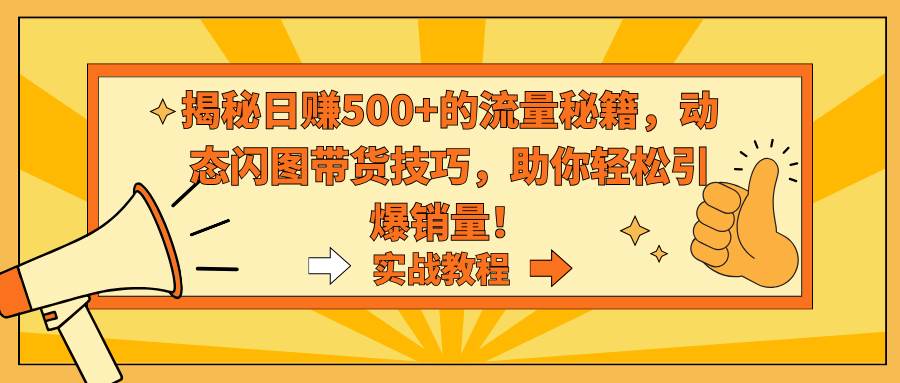 揭秘日赚500+的流量秘籍，动态闪图带货技巧，助你轻松引爆销量！插图