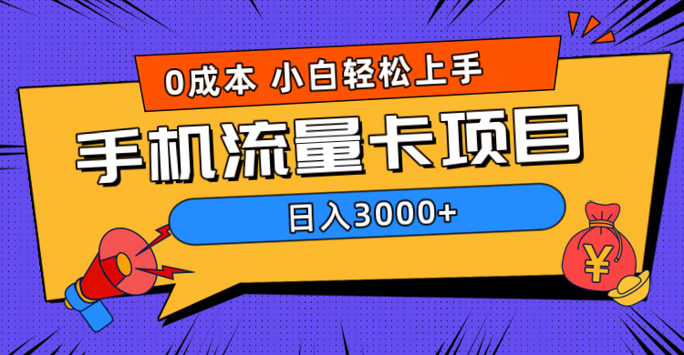 0成本，手机流量卡项目，日入3000+插图