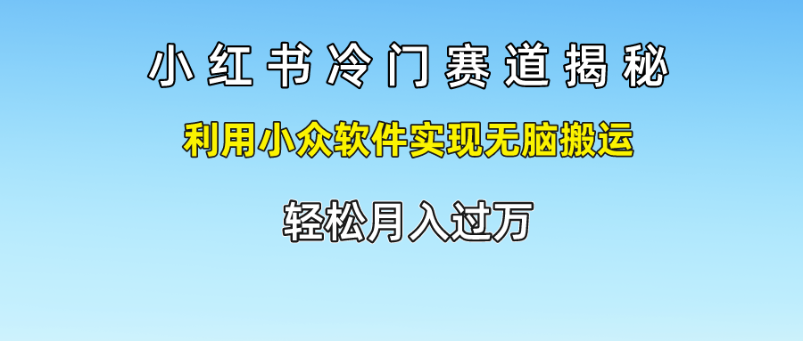 小红书冷门赛道揭秘,轻松月入过万，利用小众软件实现无脑搬运，插图