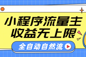 微信小程序流量主，自动引流玩法，纯自然流，收益无上限