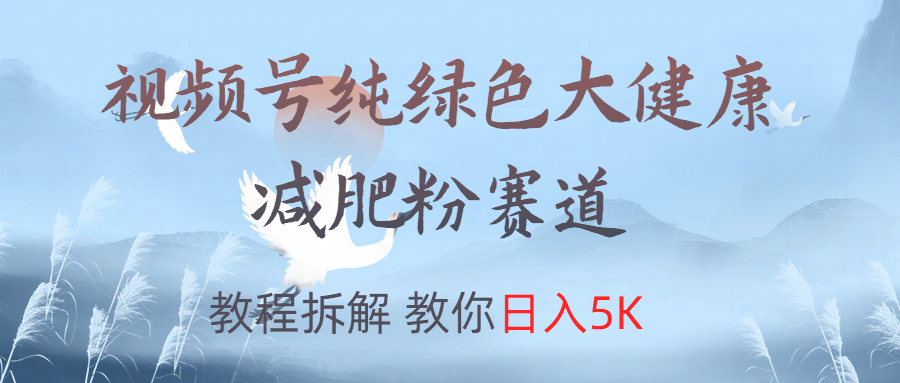 视频号纯绿色大健康粉赛道，教程拆解，教你日入5K插图