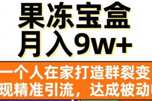 果冻宝盒，通过精准引流和裂变群，实现被动收入，日入3000+